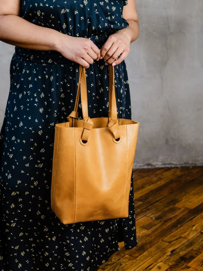Totes and Shoulder Bags Women Able Cait Knotted Tote Cognac