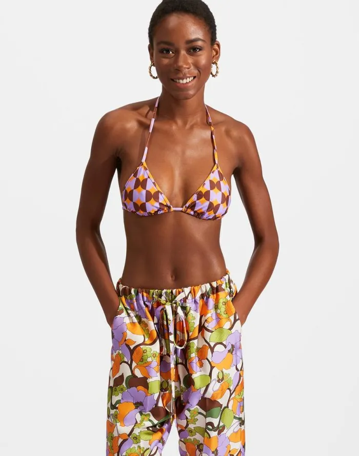Triangle Bikini Top Mezzaluna Orange Women La Double J Swimwear