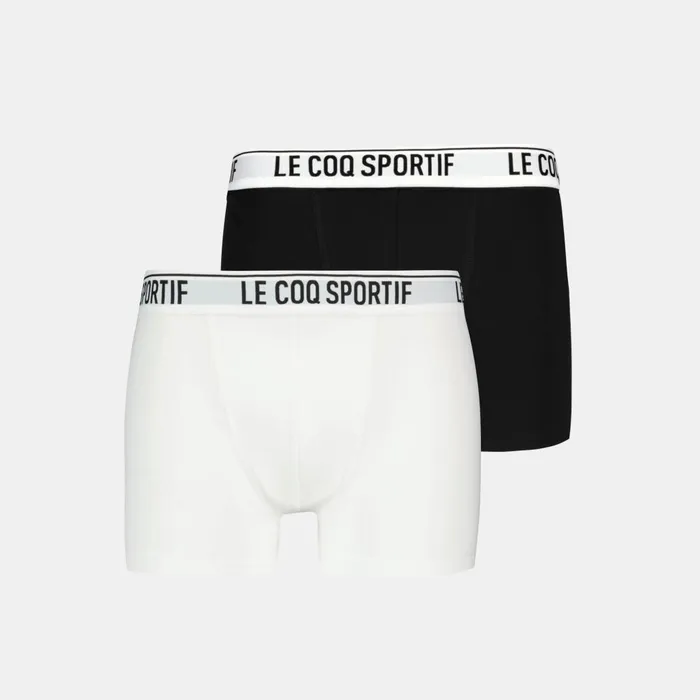 Underwear Men Le Coq Sportif Lot 2 Boxers Homme New Optical Whiteblack