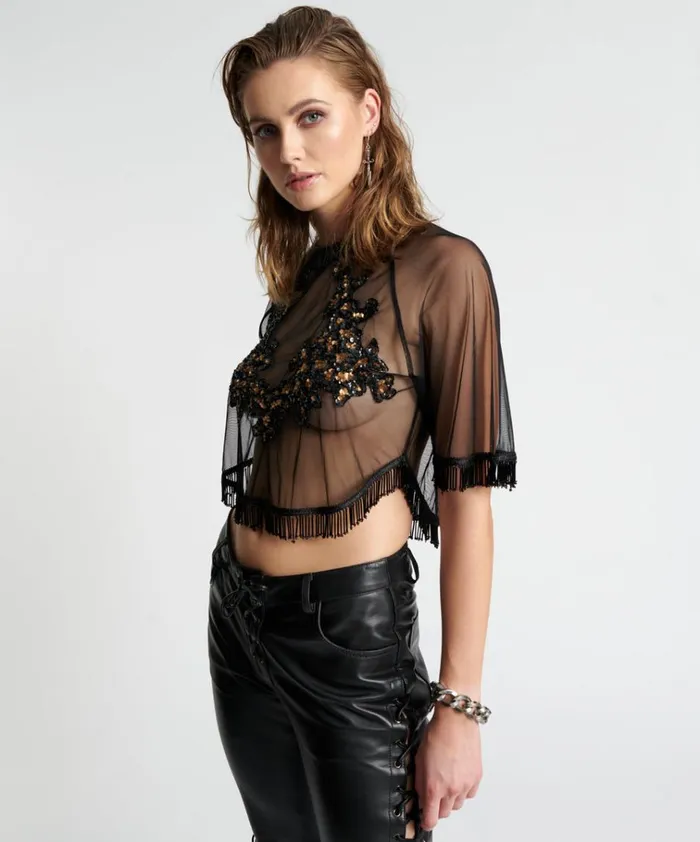 VANITY RAZZLE DAZZLE SEQUIN TOP Women One Teaspoon Tops VANITY RAZZLE DAZZLE SEQUIN TOP Women One Teaspoon Tops