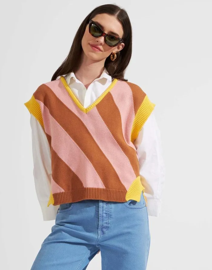 Veneziana Gilet Pink Women La Double J Knitwear Veneziana Gilet Pink Women La Double J Knitwear