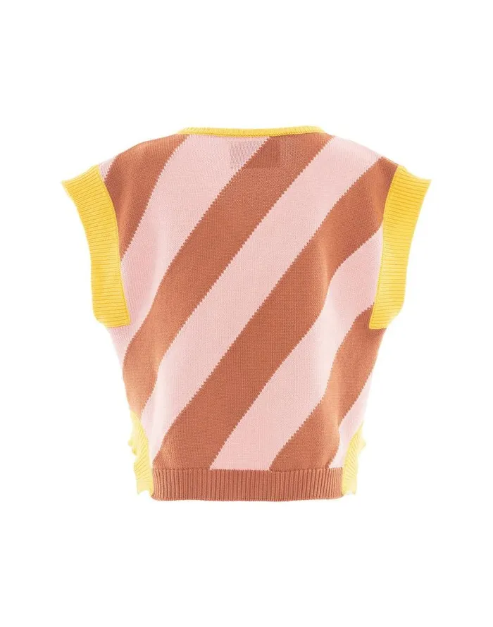 Veneziana Gilet Pink Women La Double J Knitwear Veneziana Gilet Pink Women La Double J Knitwear