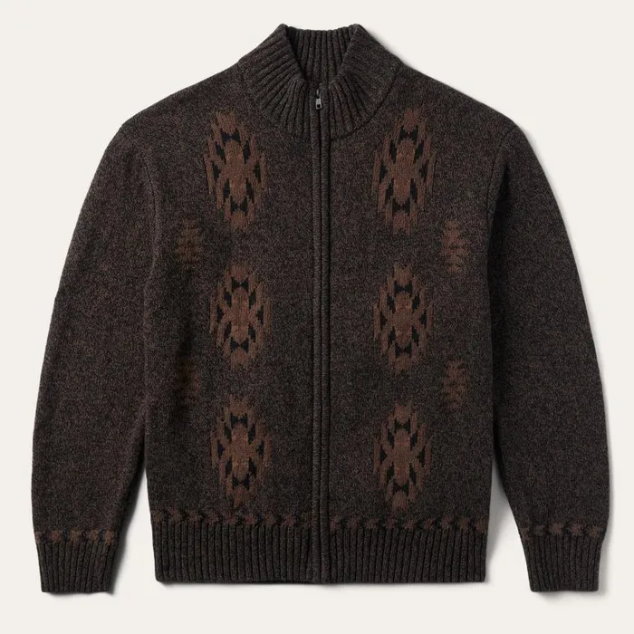 Vertical Aztec Cardigan Brown Men Stetson Jackets
