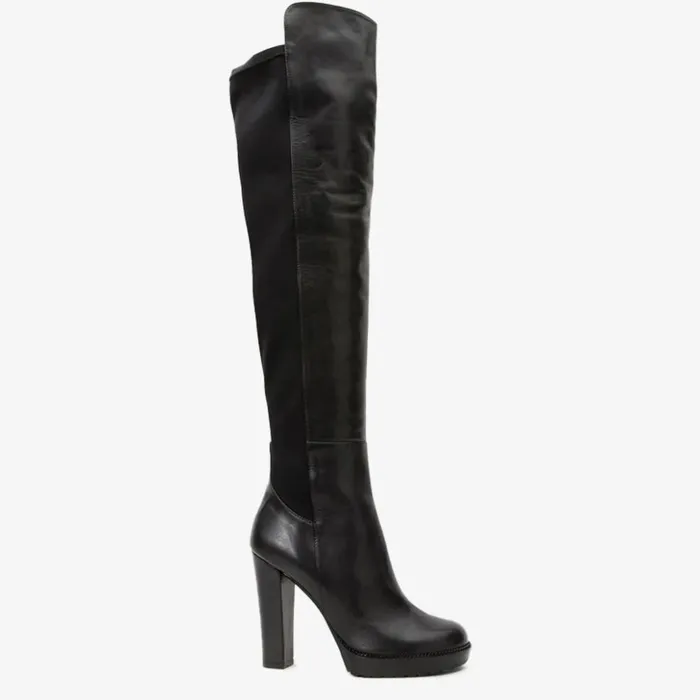 Vinci Leather Boots and Booties The Sao Paulo Black Leather Knee High Platform Heel Boot 8211 Women Vinci Leather Boots and Booties The Sao Paulo Black Leather Knee High Platform Heel Boot 8211 Women