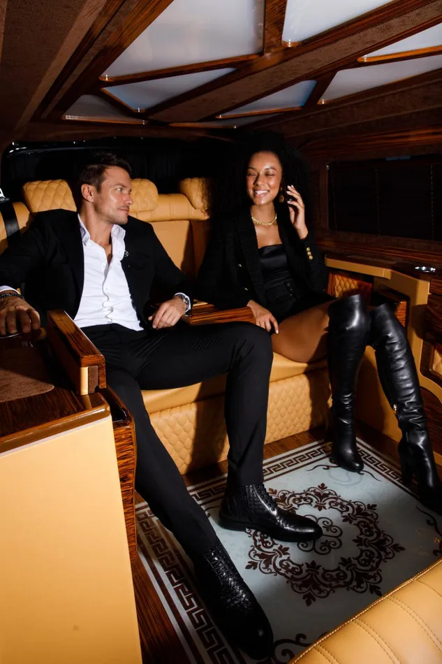 Vinci Leather Boots and Booties The Sao Paulo Black Leather Knee High Platform Heel Boot 8211 Women