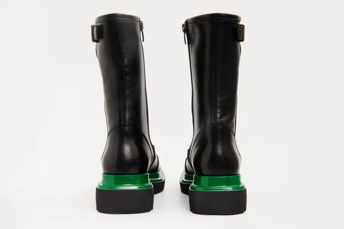 Vinci Leather Boots and Booties The Yako Black Leather Mid Calf Boot 8211 Women