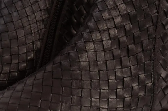 Vinci Leather Boots The Wellington Black Handwoven Leather Boot With A Zipper 8211 Men