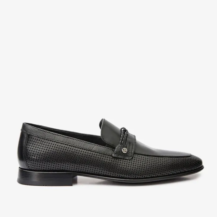 Vinci Leather Dress Shoes The Acerra Black Leather Loafer Shoe 8211 Men