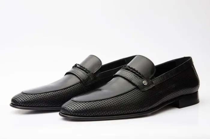 Vinci Leather Dress Shoes The Acerra Black Leather Loafer Shoe 8211 Men