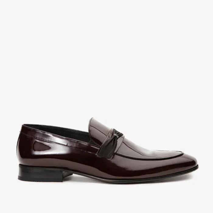 Vinci Leather Dress Shoes The Dodoma Burgundy Patent Leather Loafer Shoe 8211 Men
