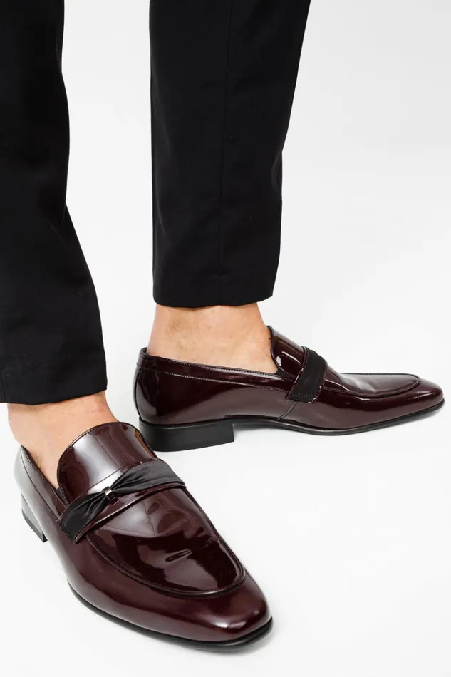 Vinci Leather Dress Shoes The Dodoma Burgundy Patent Leather Loafer Shoe 8211 Men