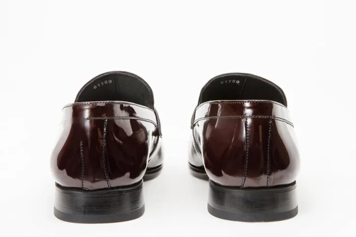 Vinci Leather Dress Shoes The Dodoma Burgundy Patent Leather Loafer Shoe 8211 Men