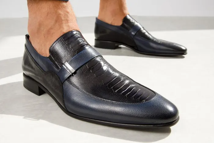 Vinci Leather Dress Shoes The Kazablanka Navy Leather Bit Loafer Shoe 8211 Men