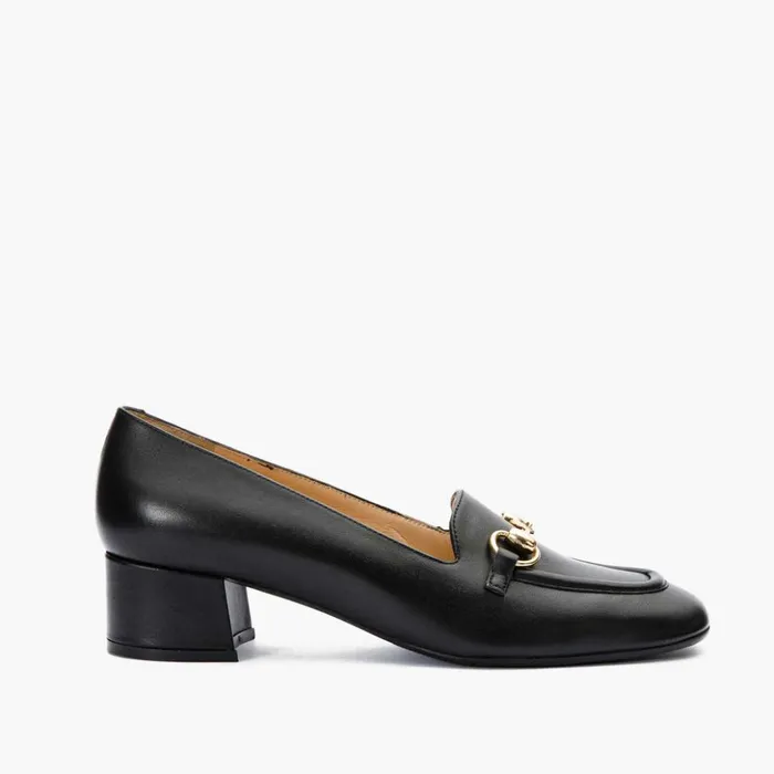 Vinci Leather Heels The Delhi Black Leather Block Heel Pump Shoe 8211 Women