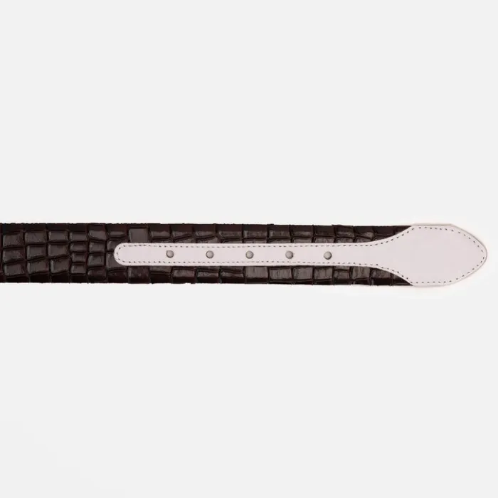 Vinci Leather Leather Belts The Bellagio Brown and White Leather Belt 8211 Men