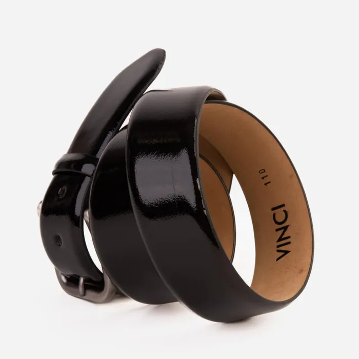 Vinci Leather Leather Belts The Dodoma Black Patent Leather Belt 8211 Men