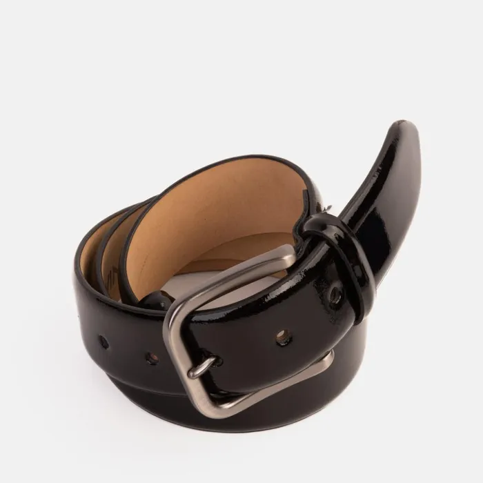Vinci Leather Leather Belts The Dodoma Black Patent Leather Belt 8211 Men