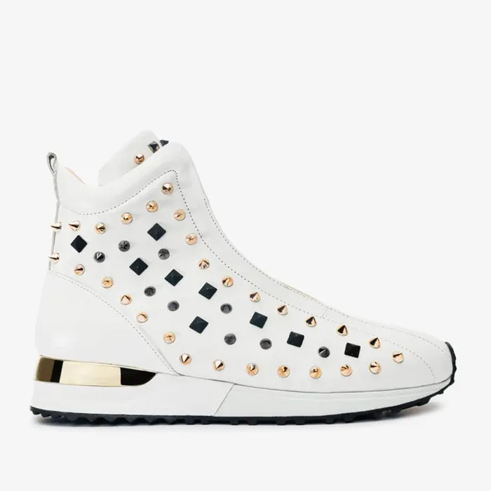 Vinci Leather Sneakers The Infanta HighTop White Spike Leather Sneaker Limited Edition 8211 Men Vinci Leather Sneakers The Infanta HighTop White Spike Leather Sneaker Limited Edition 8211 Men