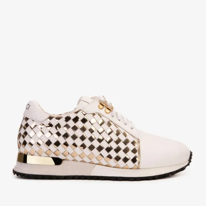 Vinci Leather Sneakers The Mackenzie White and Gold Woven Leather Sneaker 8211 Men Vinci Leather Sneakers The Mackenzie White and Gold Woven Leather Sneaker 8211 Men