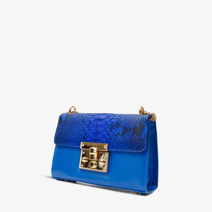 Vinci Leather Women Bags The Toskana Sax Blue Pythn Leather Handbag 8211 Women
