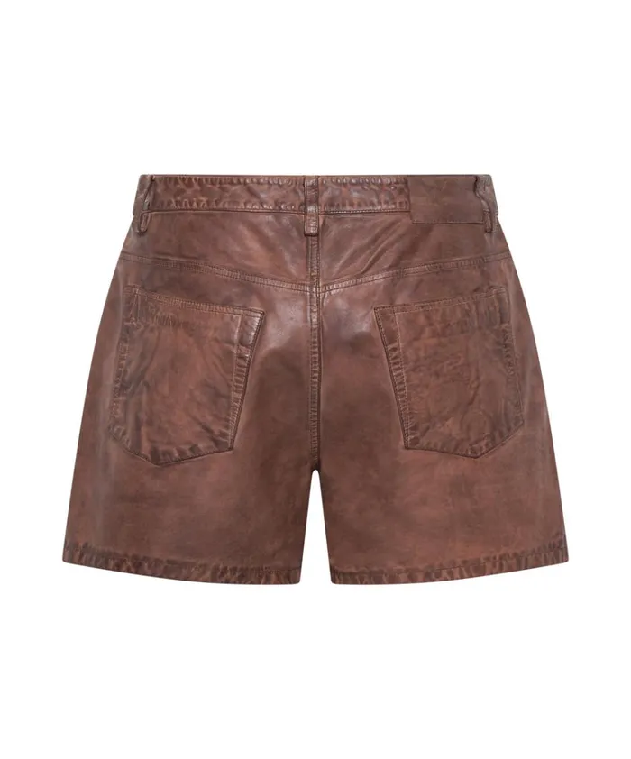 VINTAGE BROWN LEATHER SHORTS Women One Teaspoon Leather VINTAGE BROWN LEATHER SHORTS Women One Teaspoon Leather