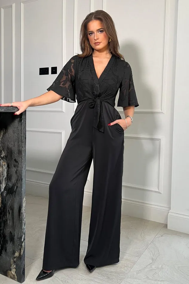Viola Tie Detail Floral Burn Out Jumpsuit Women Girl In Mind Jumpsuits and Playsuits Viola Tie Detail Floral Burn Out Jumpsuit Women Girl In Mind Jumpsuits and Playsuits