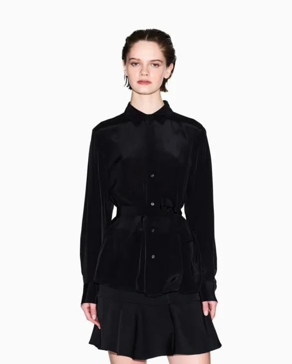 Viscose Shirt With Bow Black Women Armani Shirts And Tops Viscose Shirt With Bow Black Women Armani Shirts And Tops