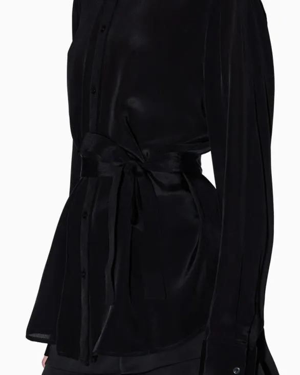 Viscose Shirt With Bow Black Women Armani Shirts And Tops Viscose Shirt With Bow Black Women Armani Shirts And Tops