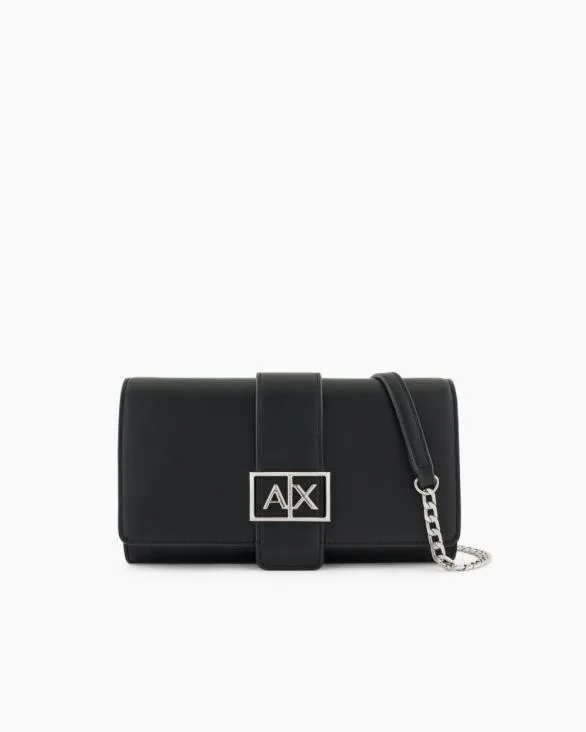Wallet On Chain With ASV Logo Black Women Armani Wallets And Small Leather Goods Wallet On Chain With ASV Logo Black Women Armani Wallets And Small Leather Goods