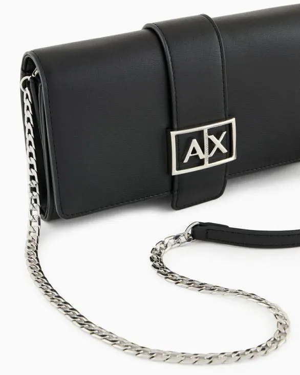 Wallet On Chain With ASV Logo Black Women Armani Wallets And Small Leather Goods Wallet On Chain With ASV Logo Black Women Armani Wallets And Small Leather Goods
