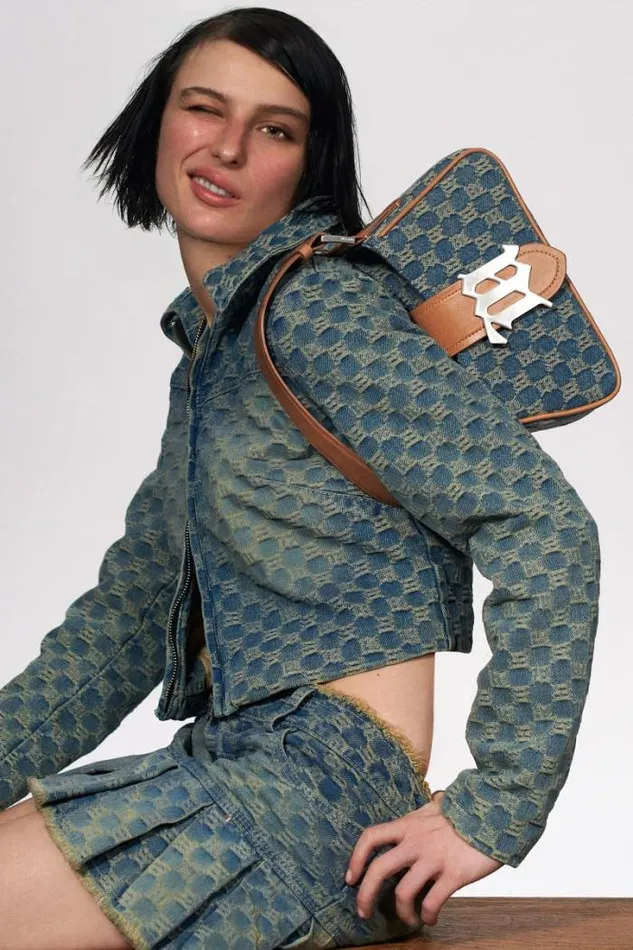 Washed Denim Shoulder Bag Small Washed Denim Women MISBHV Bags