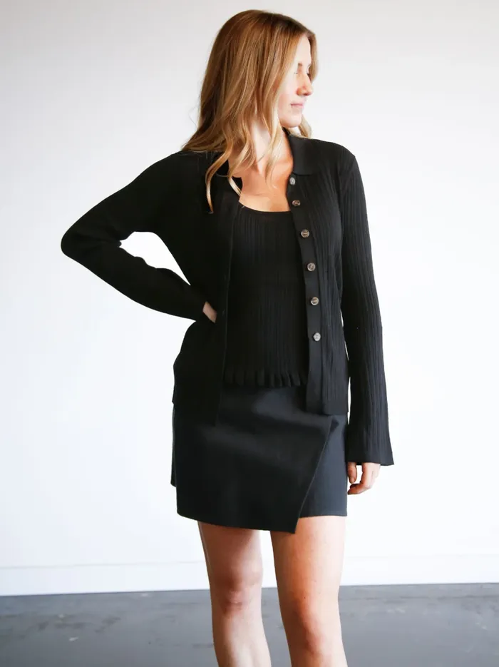 Women Able Serena RibKnit Cardigan Driftwood Sweaters