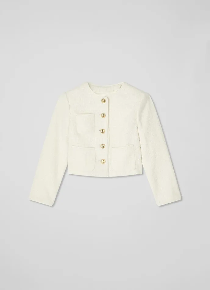 Women Alexa Cream Recycled CottonBlend Italian Tweed Jacket Cream LKBennett Coats and Jackets Women Alexa Cream Recycled CottonBlend Italian Tweed Jacket Cream LKBennett Coats and Jackets
