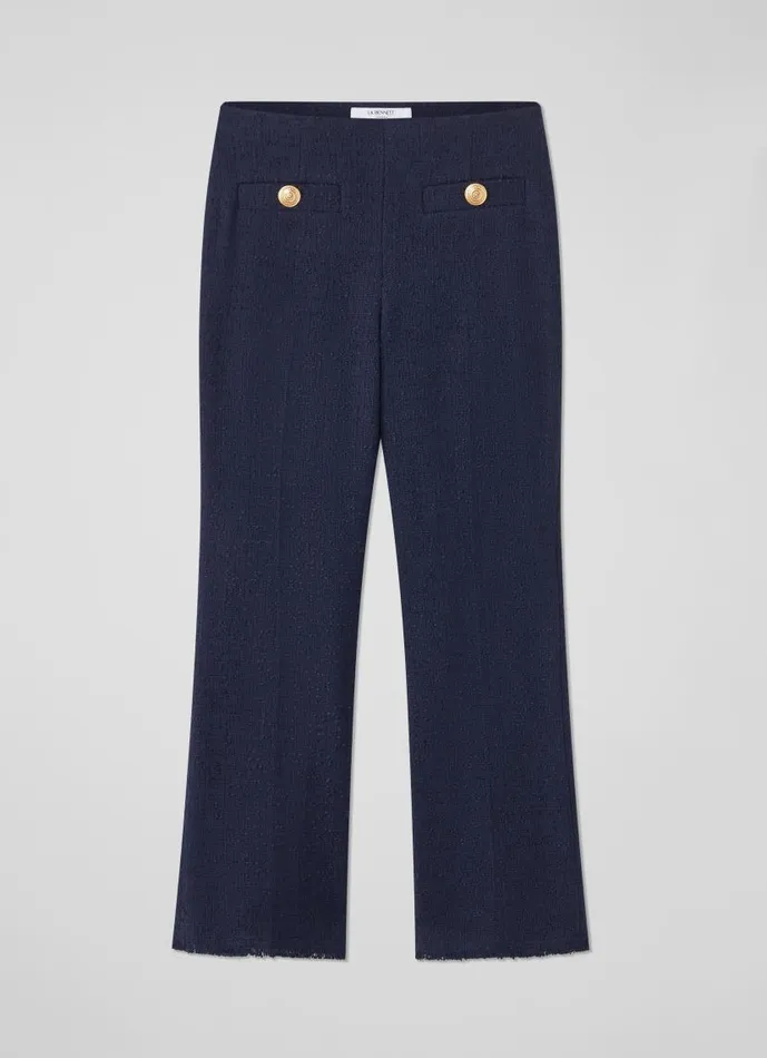 Women Alexa Navy Recycled Cotton Italian Tweed Trousers Midnight LKBennett Trousers Women Alexa Navy Recycled Cotton Italian Tweed Trousers Midnight LKBennett Trousers