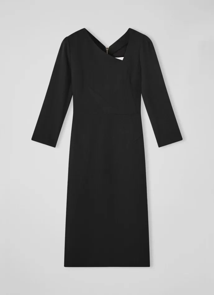 Women Alexis Black Wool Crepe Shift Dress Black LKBennett Dresses Women Alexis Black Wool Crepe Shift Dress Black LKBennett Dresses