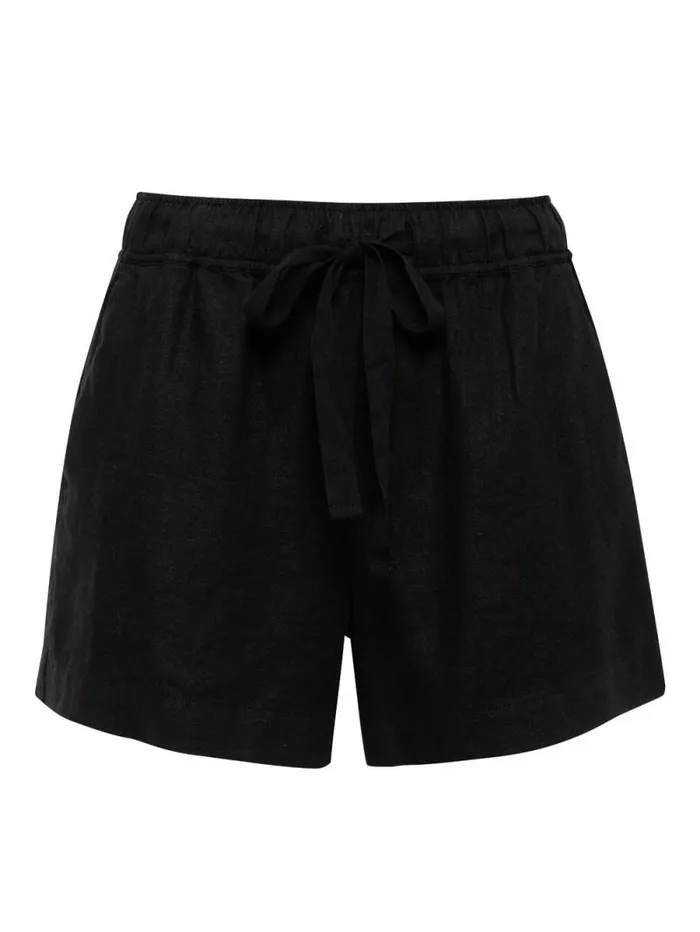 Women Always Linen Standard Rise Short Black Sanctuary Clothing Shorts