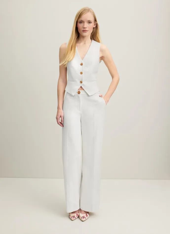 Women Ami Cream Italian Cotton Waistcoat Ecru LKBennett Coats and Jackets Women Ami Cream Italian Cotton Waistcoat Ecru LKBennett Coats and Jackets