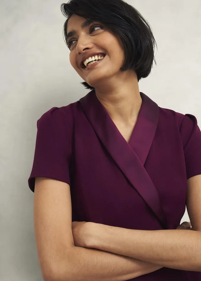 Women Amira Dress Warm Plum Hobbs Dresses and Jumpsuits