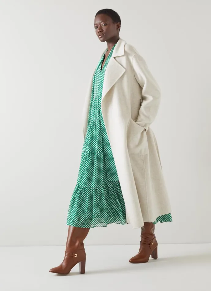 Women Anderson Cream DoubleFaced Wool Coat Cream LKBennett Coats and Jackets