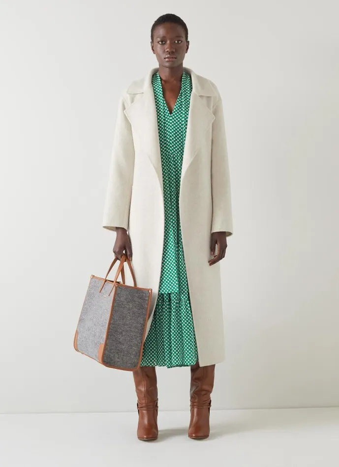 Women Anderson Cream DoubleFaced Wool Coat Cream LKBennett Coats and Jackets