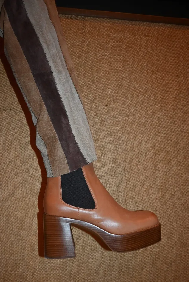 Women Ankle To Mid Jeffrey Campbell DRUMNBASS Tan Tan Polish Stack