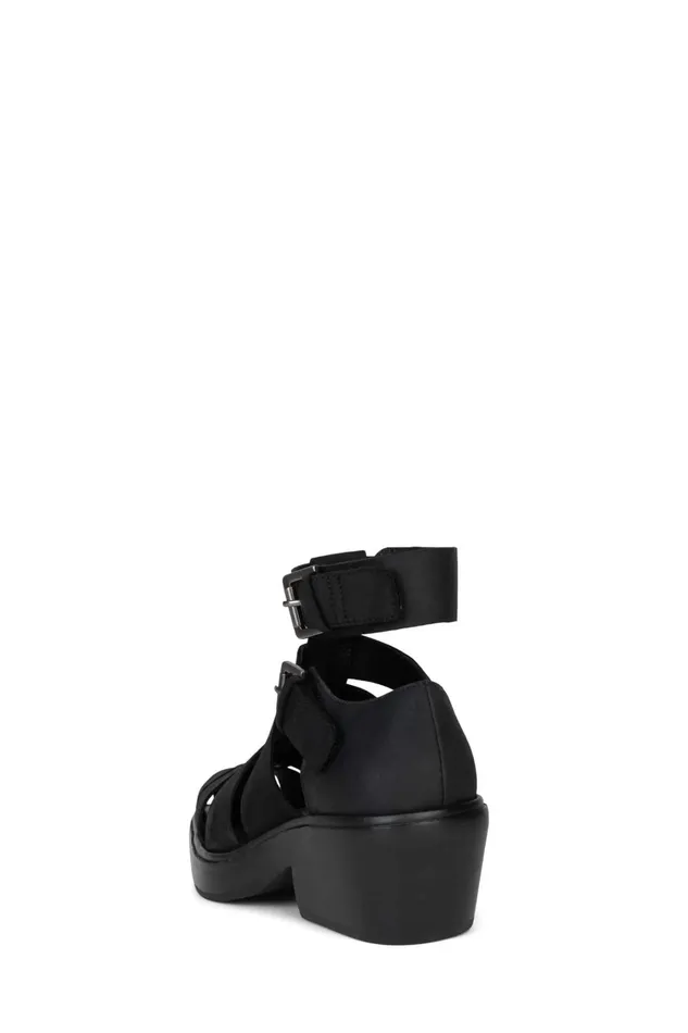 Women Ankle To Mid Jeffrey Campbell ELECTIVE Black Crazy Horse