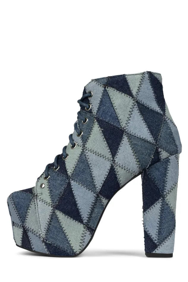 Women Ankle To Mid Jeffrey Campbell LITAPW Blue Denim Multi