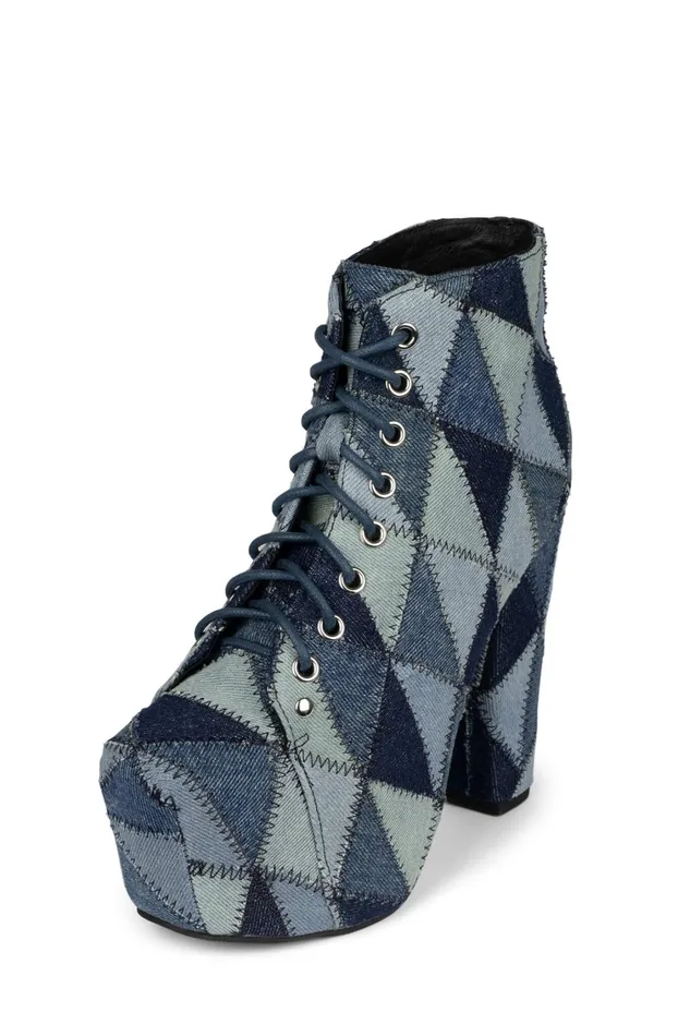 Women Ankle To Mid Jeffrey Campbell LITAPW Blue Denim Multi
