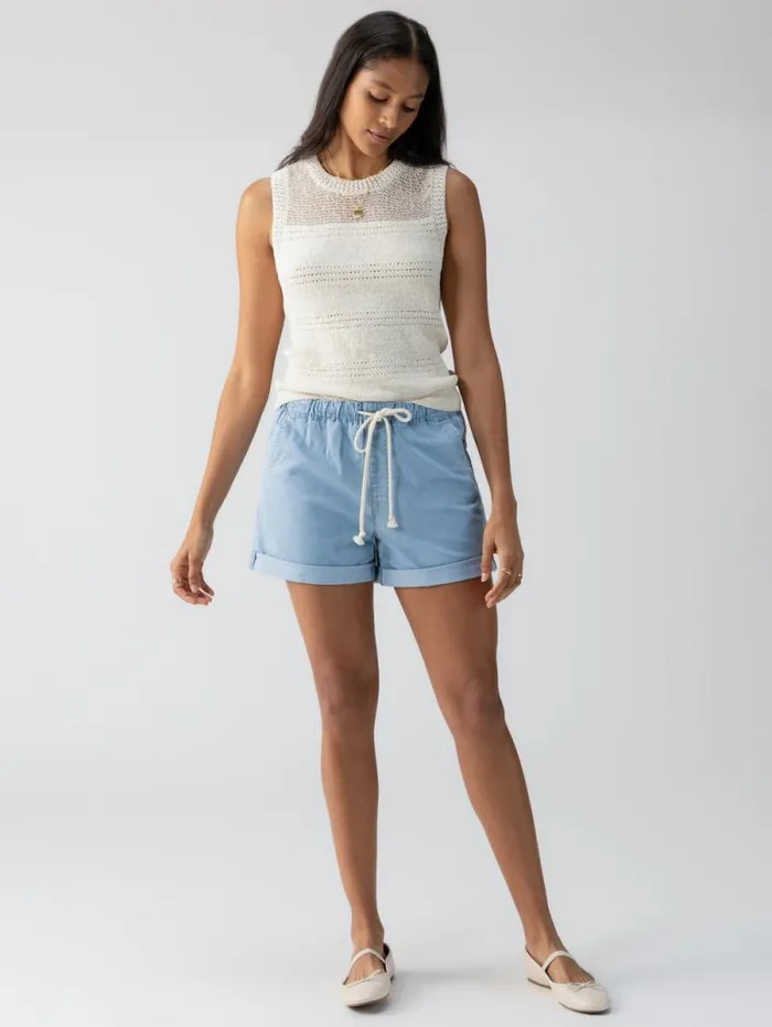 Women Beachy Cuffed Standard Rise Short Pale Blue Sanctuary Clothing Shorts