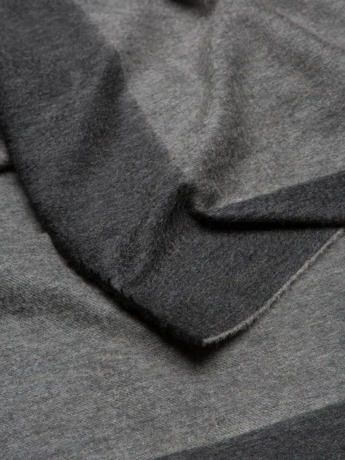 Women Begg X Co Arran Scarf Oversized Arran Border Cashmere Blanket Charcoal