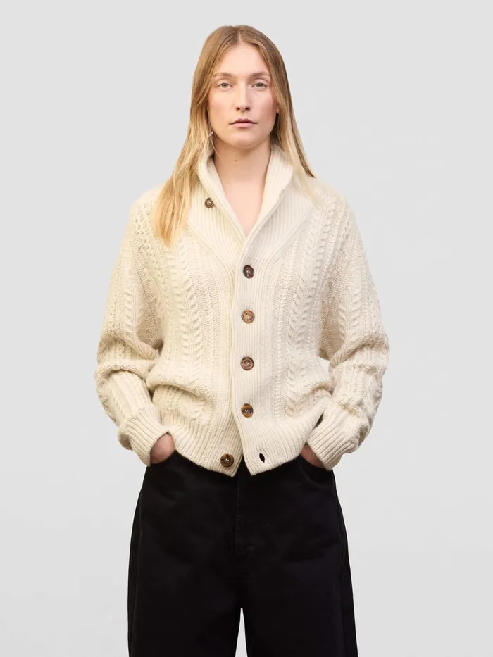 Women Begg X Co Cardigans Aspen Cashmere Cardigan Bare Undyed