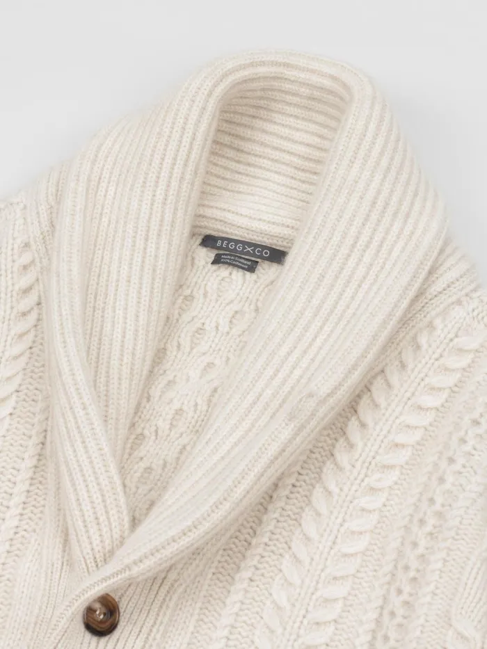 Women Begg X Co Cardigans Aspen Cashmere Cardigan Bare Undyed