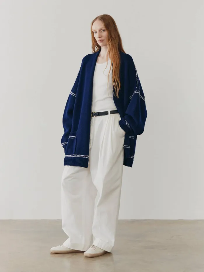 Women Begg X Co Cardigans Beach Comber Cardigan Cashmere Cardigan Navy Frost