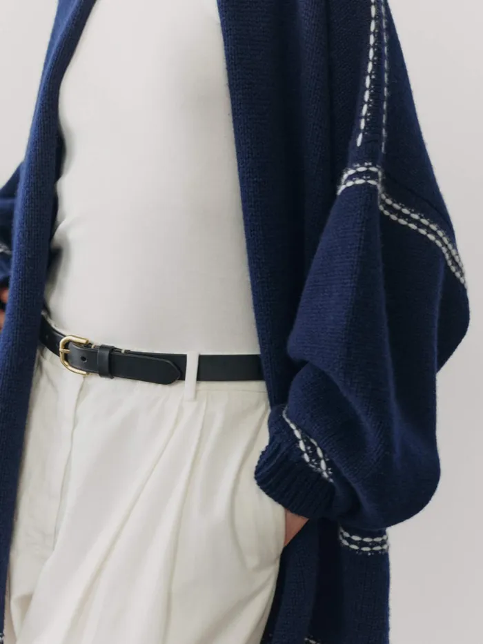 Women Begg X Co Cardigans Beach Comber Cardigan Cashmere Cardigan Navy Frost